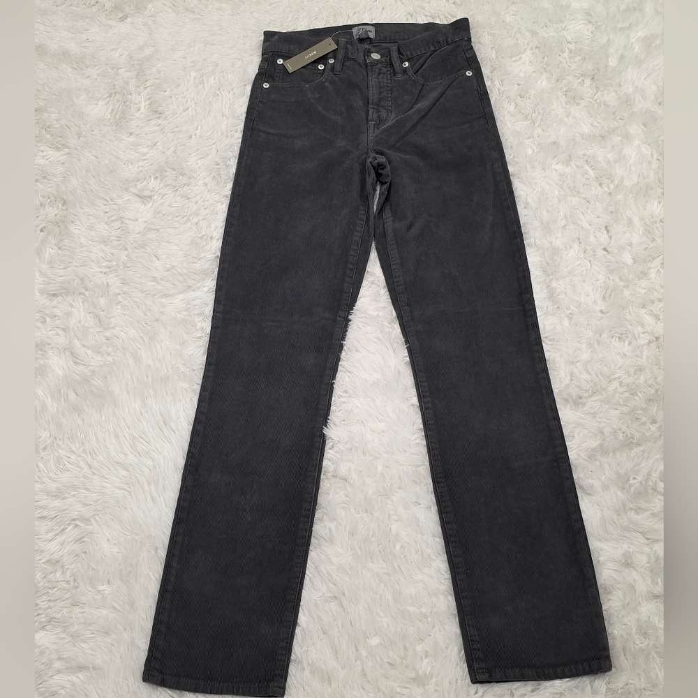 J. Crew - Vintage Slim Straight- Charcoal Corduroy Pants. Size 25T. NWT